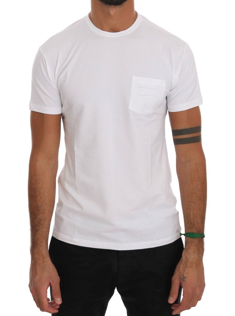 Daniele Alessandrini Men's Cotton Crewneck T-Shirt White TSH1326 - M