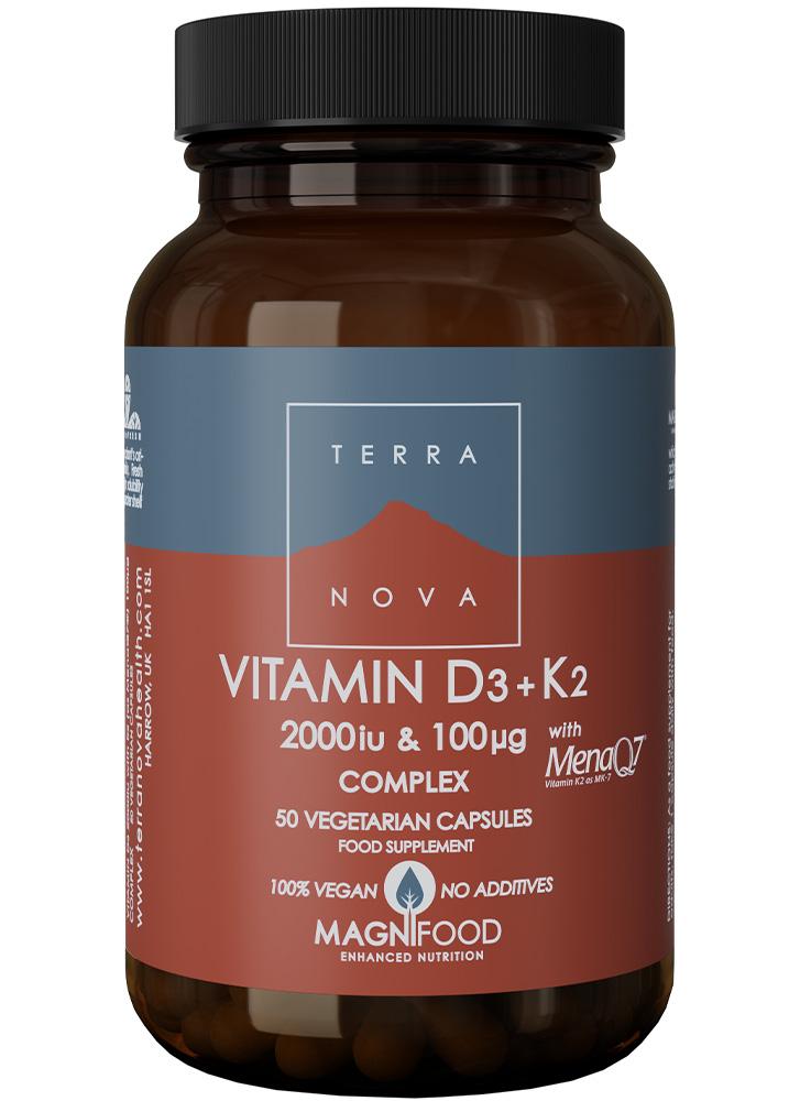 Terranova Vitamin D3 2000iu with Vitamin K2 100ug Complex