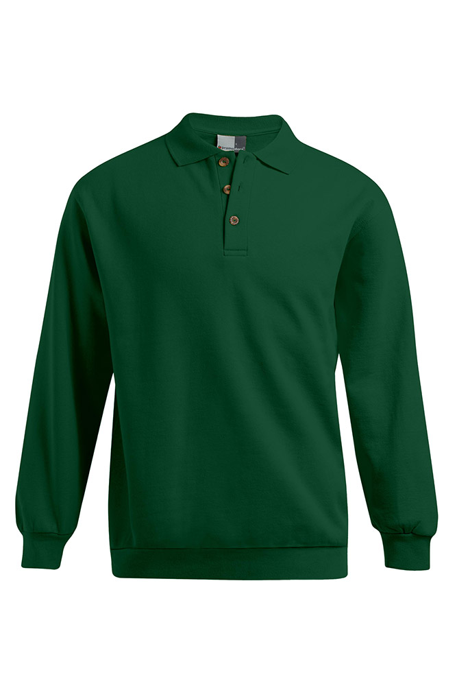 Polo-Sweatshirt Plus Size Herren Sale, Waldgrün, XXXL