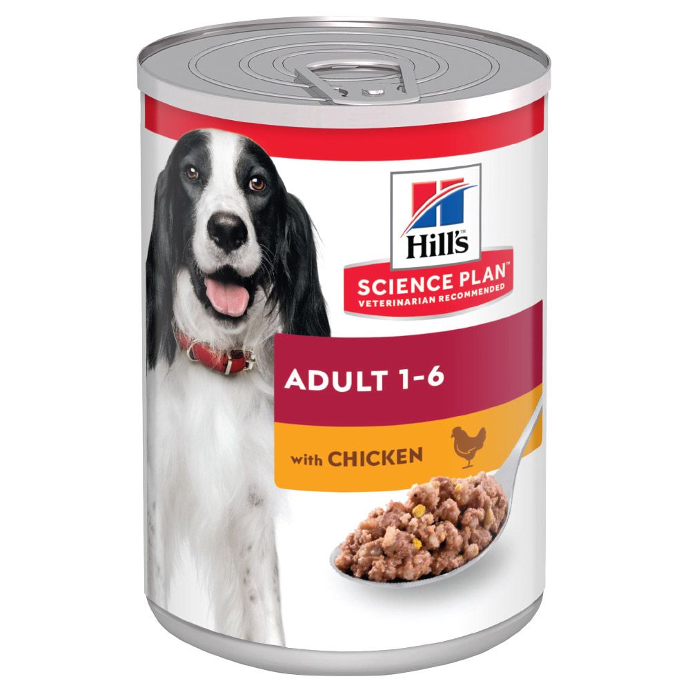 12 x 370g Hill's Science Plan Wet Dog Food - 9 + 3 Free!* - Adult 1-6 Chicken (12 x 370g)