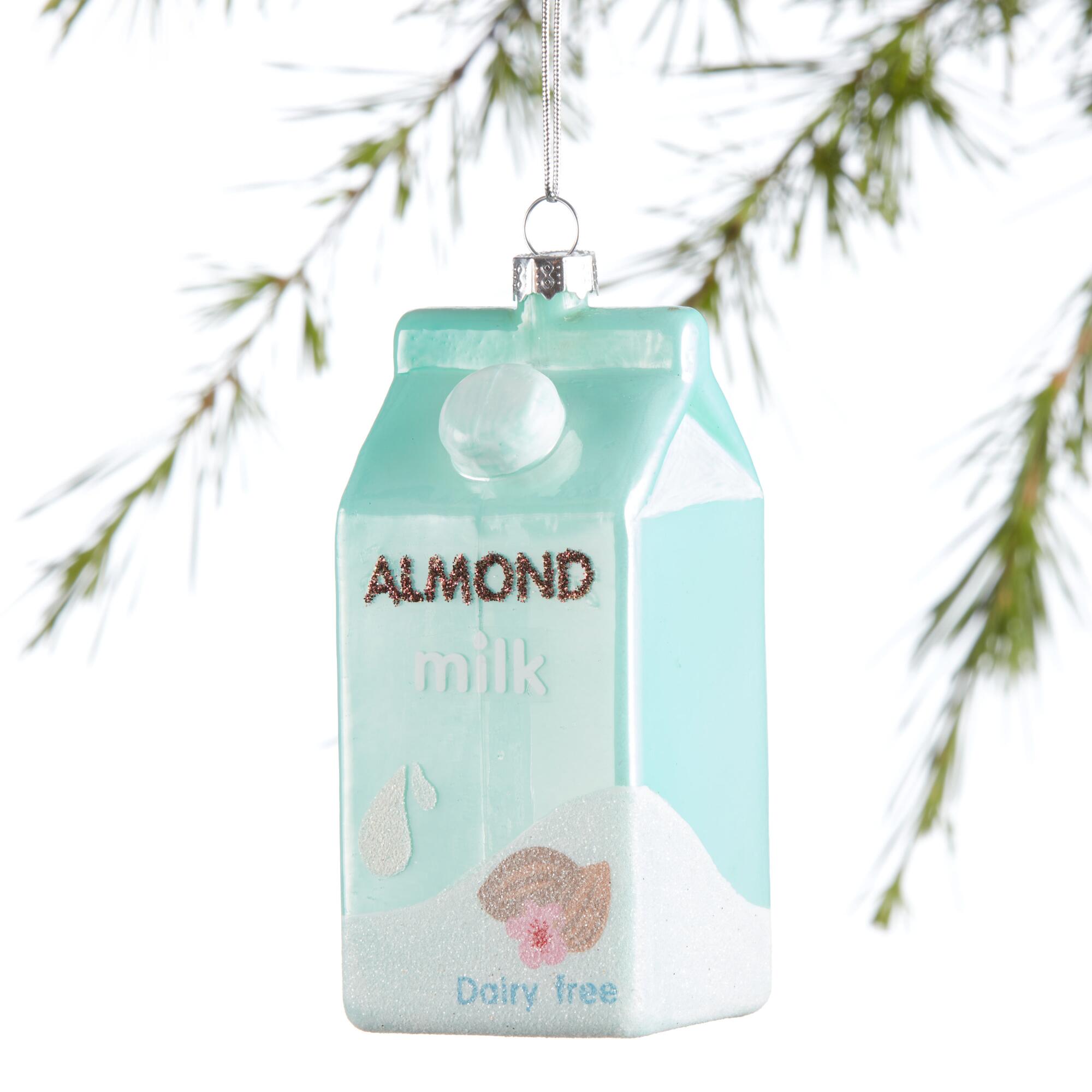 Glass Almond Milk Ornament: Blue by World Market