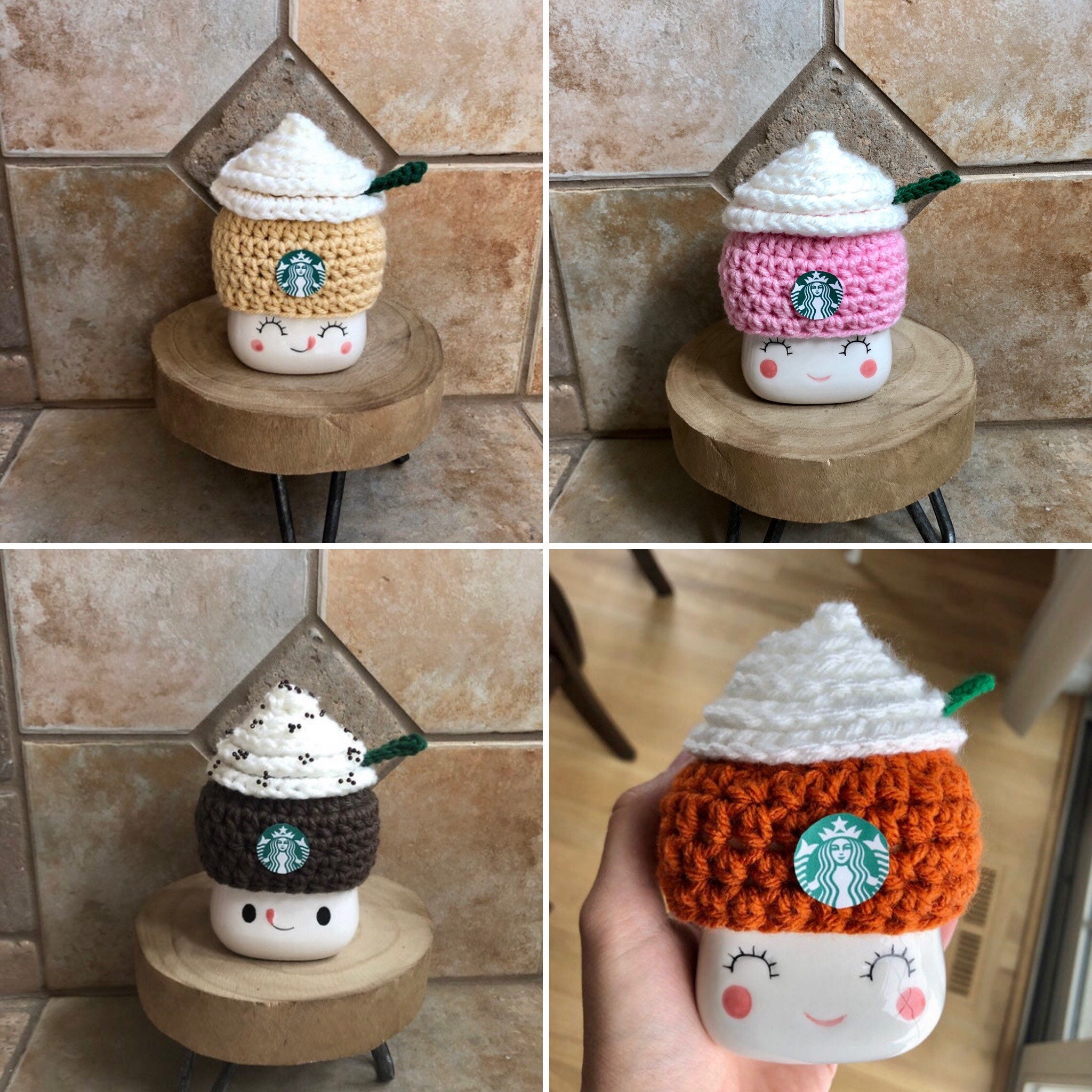 Blended Coffee Marshmallow Mug Hat | Rae Dunn Themed Tiered Tray Decor Starbucks Frappuccino