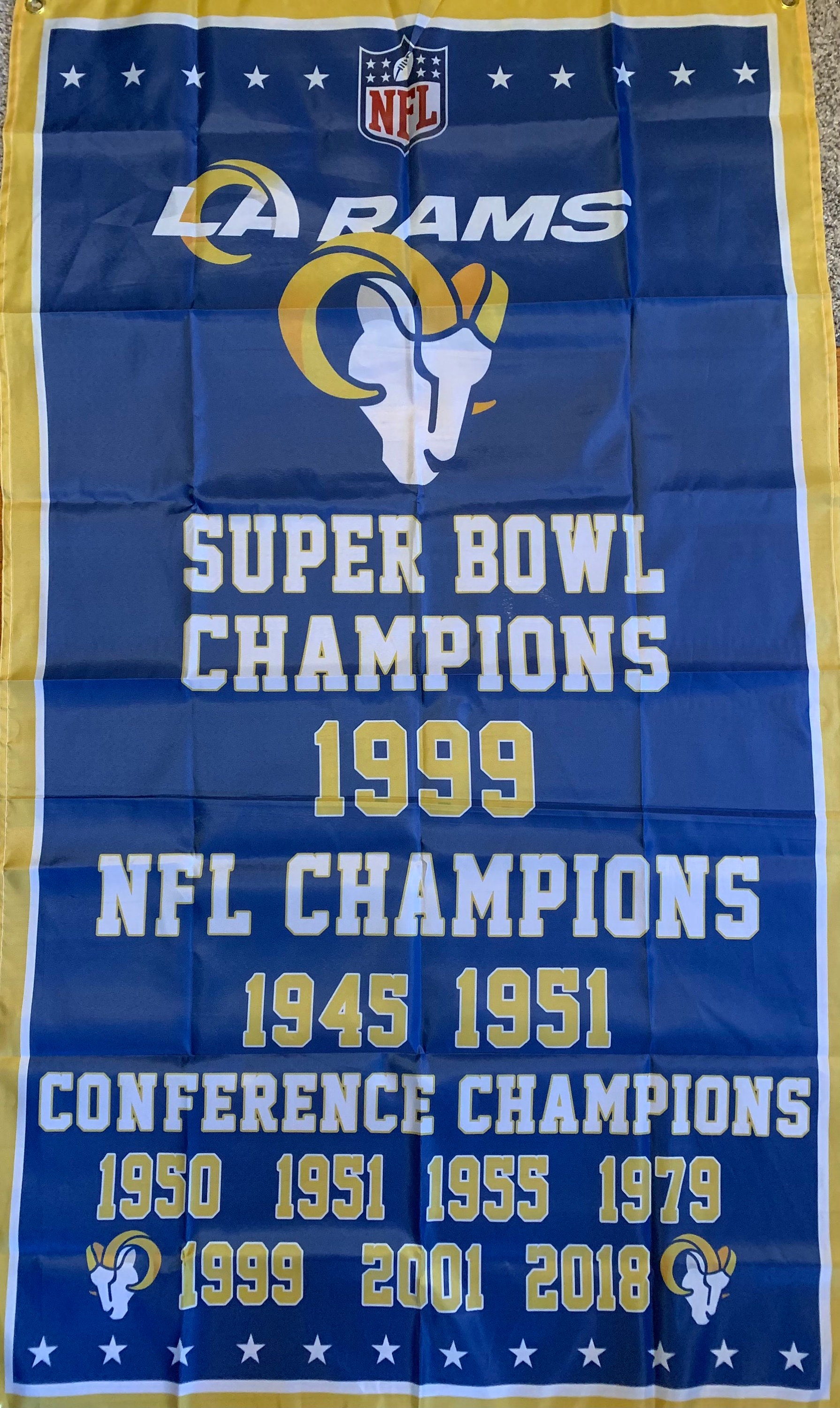 Los Angeles La Rams Super Bowl Banner Championship Flag