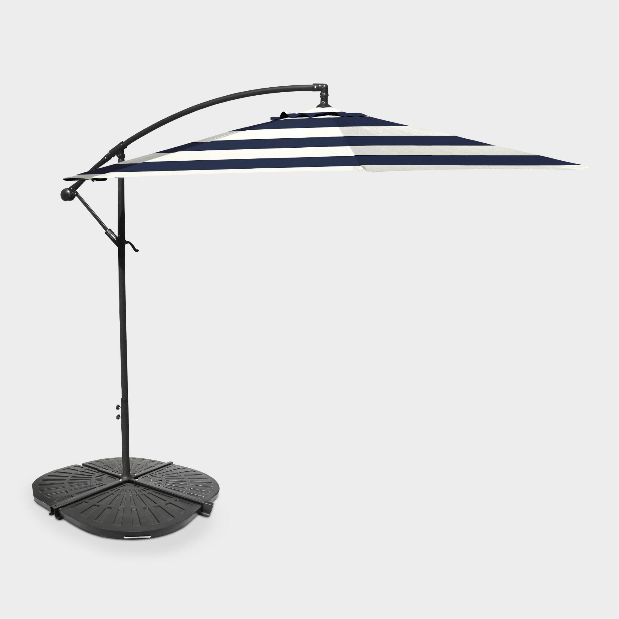 Peacoat Blue Stripe Cantilever Patio Umbrella Collection by World Market