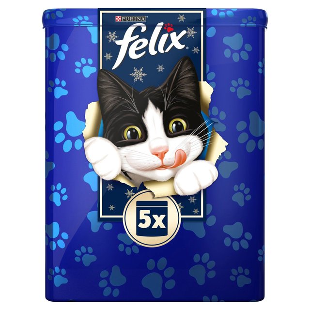 Felix Christmas Goody Bag Cat Treats Tin