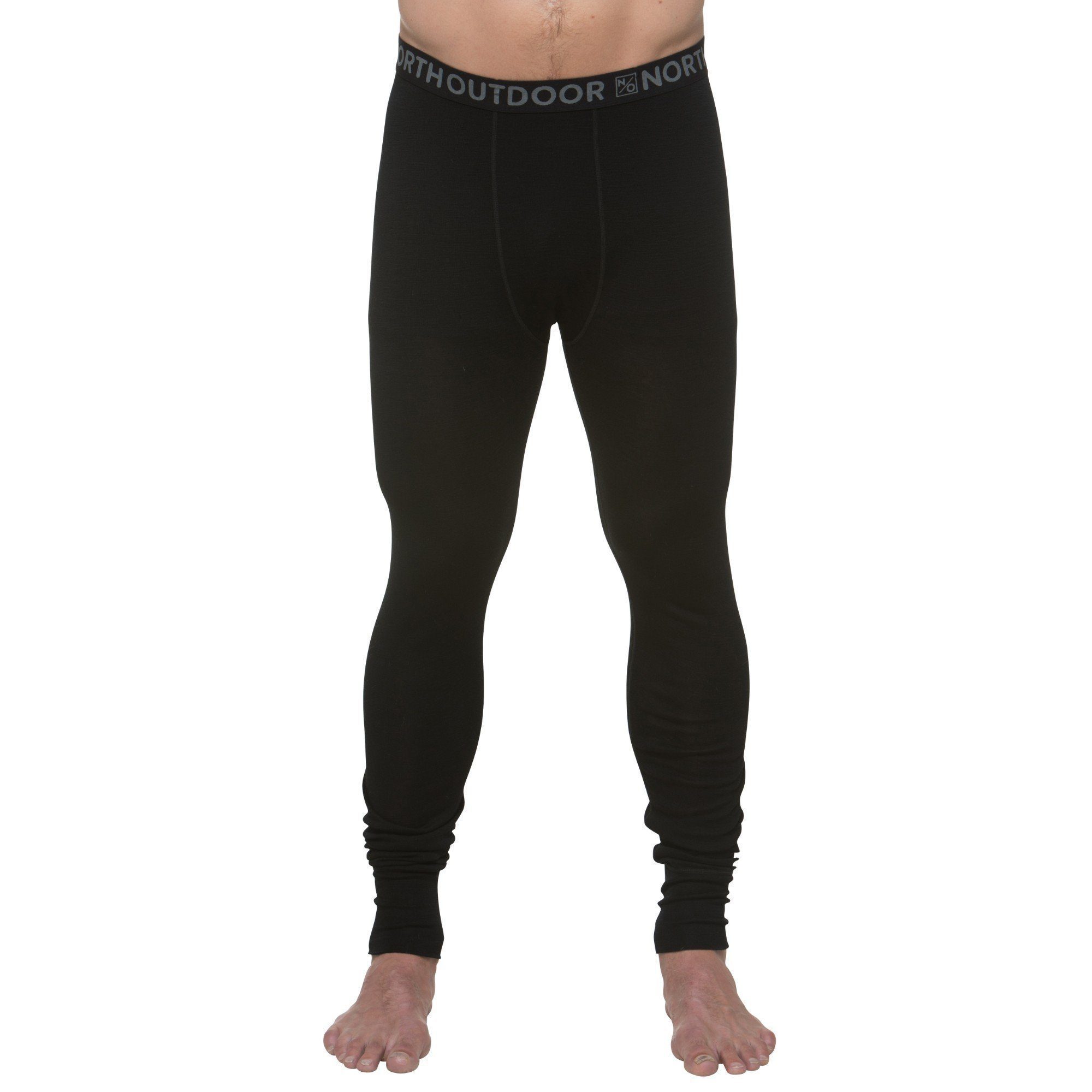 North Outdoor Baselayer Pants - 100 % Merino Wool - ACTIVE 210, Black / S