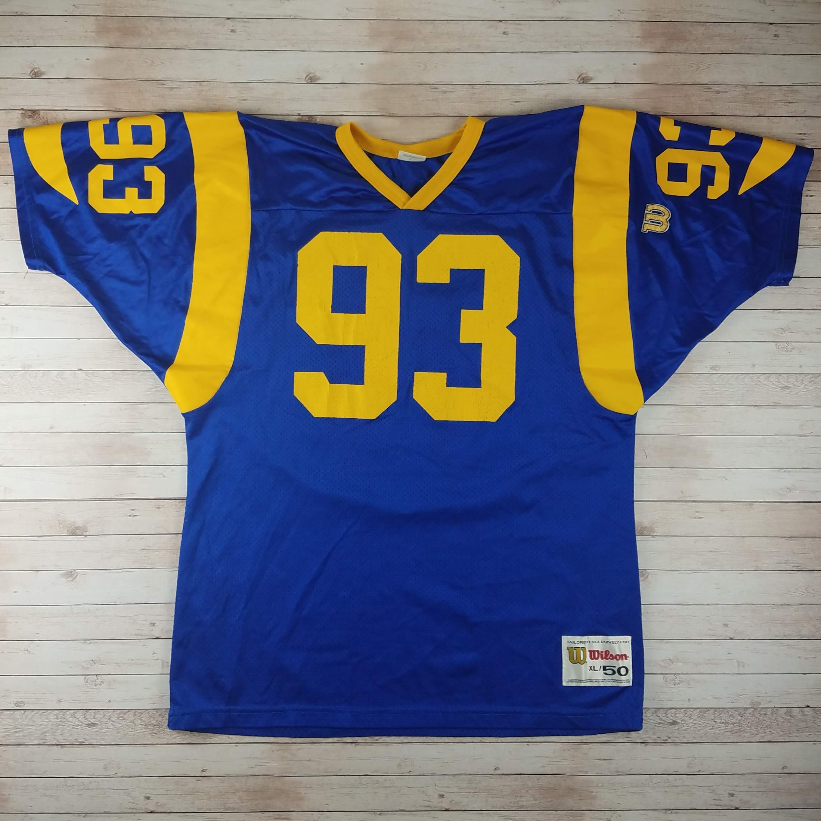 Vintage 1990S Kevin Carter Los Angeles Rams Wilson Nfl Football Jersey Size Xl/50 in Good Condition