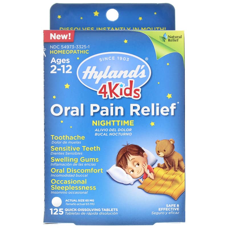 Hylands Oral Pain Relief Nighttime 4 Kids 125 Tablets
