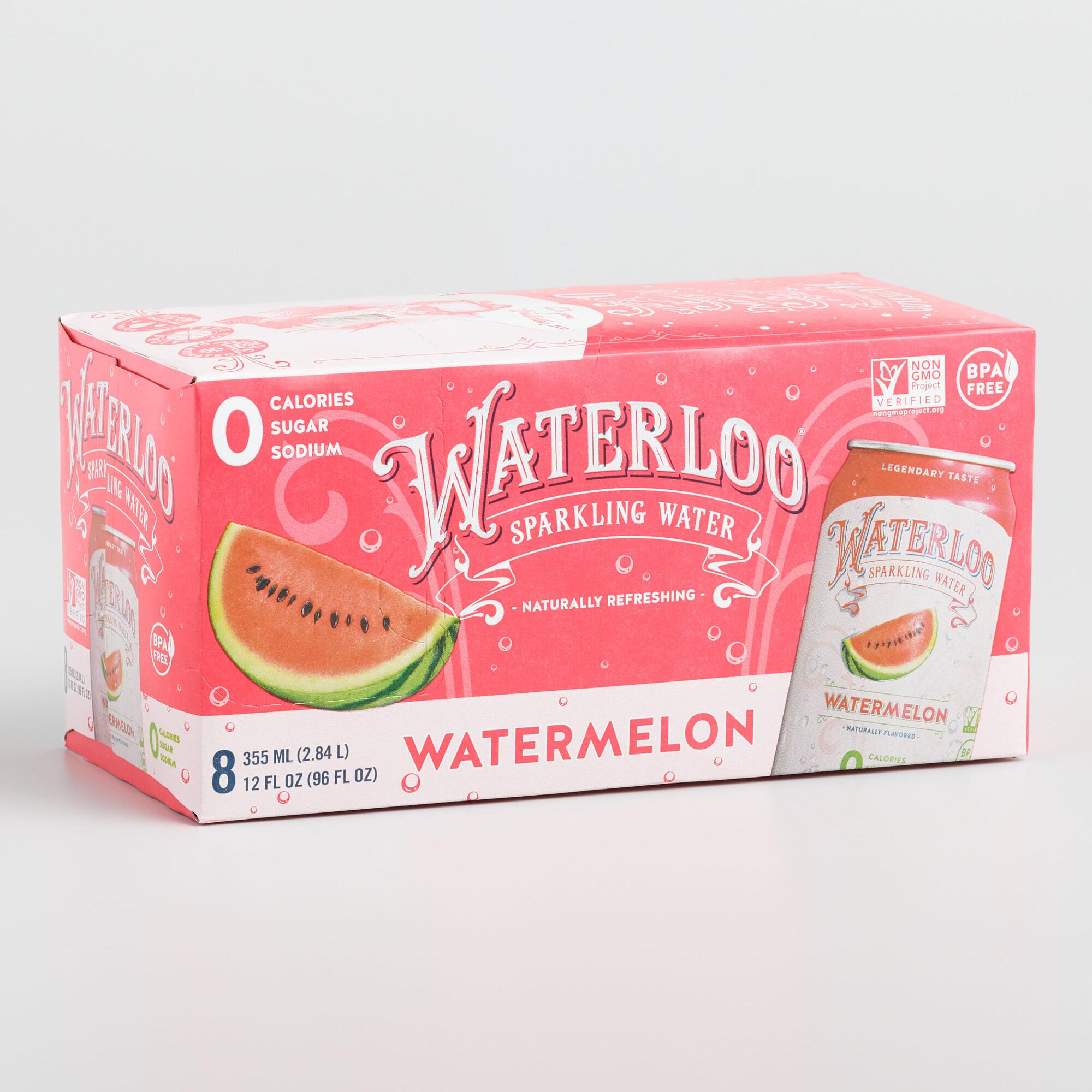8 Pack Waterloo Watermelon Sparkling Water Set Of 3 by World Market