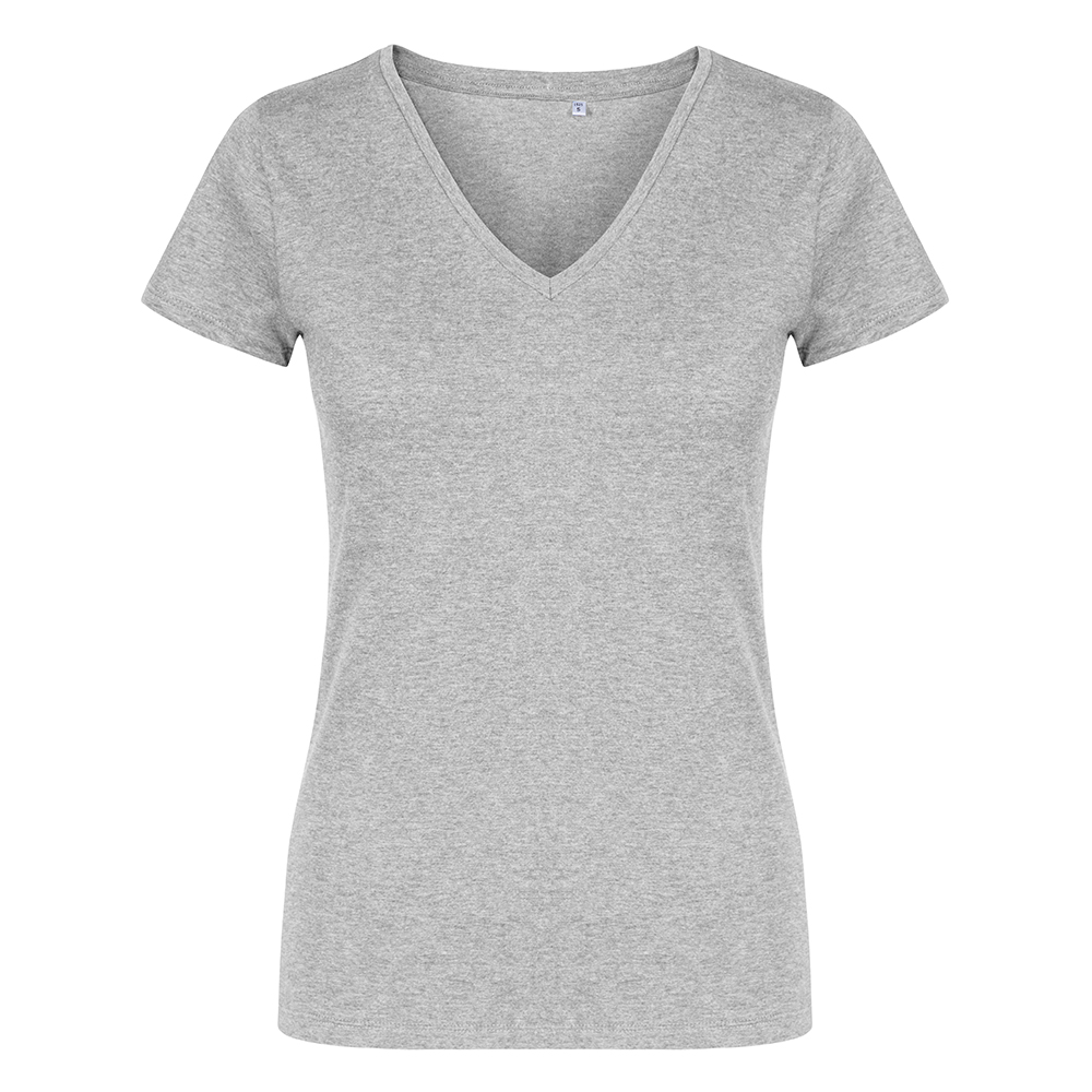 X.O V-Ausschnitt T-Shirt Plus Size Damen, Grau-Melange, XXL