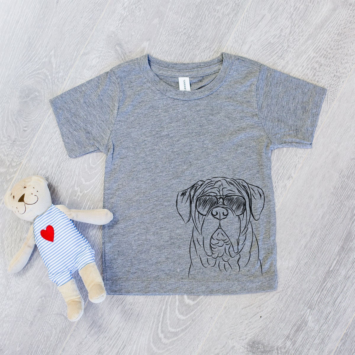 Felix The Dogue De Bordeaux Tri-Blend Shirt - Kids Dog Tshirt Animal Glasses T