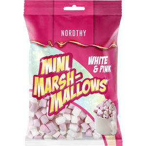 Nordthy Mini Marshmallows Hvid/pink - 160 g