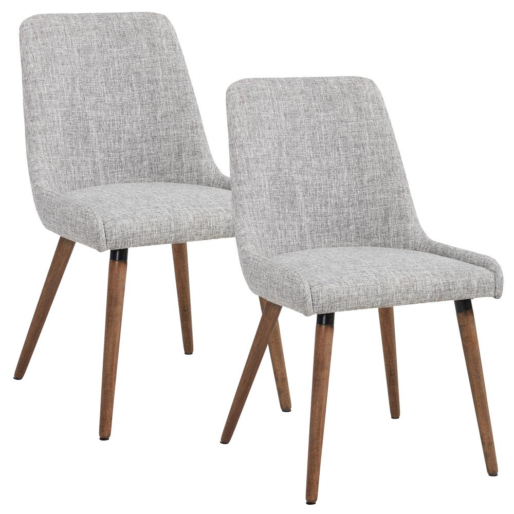 Worldwide Homefurnishings Set of 2 Contemporary/Modern Polyester/Polyester Blend Upholstered Dining Side Chair (Metal Frame) in Brown | 202-247GY/LG