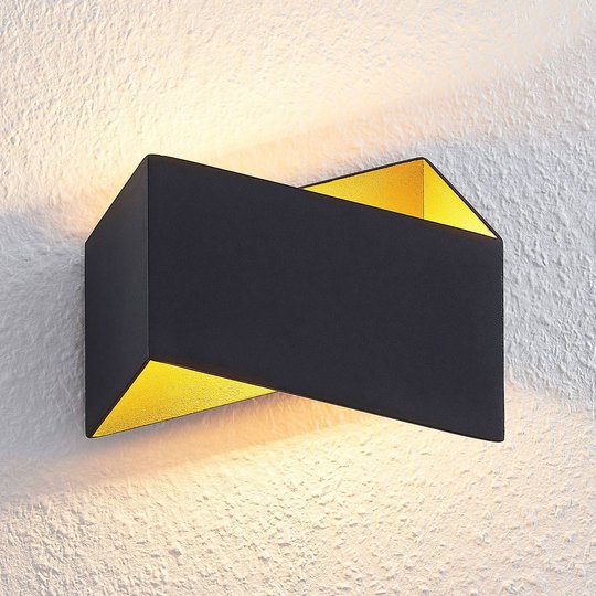 Arcchio Assona LED-seinävalaisin, musta-kulta