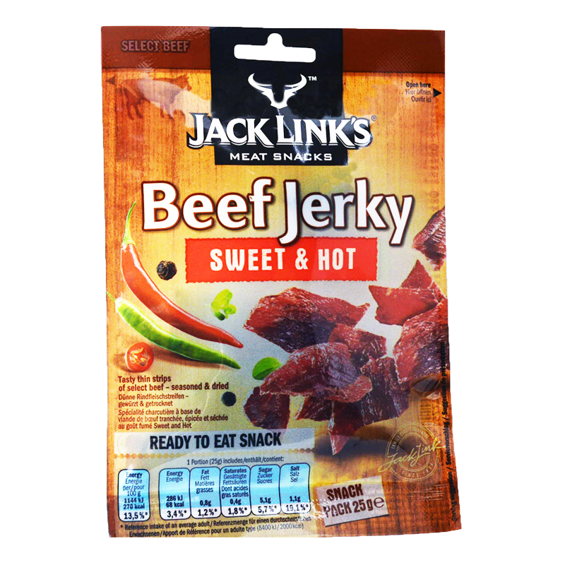 Beef Jerky "Sweet & Hot" 25g - 66% rabatt