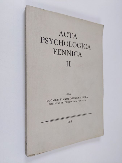 Osta Kai von Fieandt : Acta psychologica Fennica 2 : Esineväreistä vanhan-  ja uudentyyppisessä valaistuksessa : värien tehovaikutukseen liittyvä ...  netistä