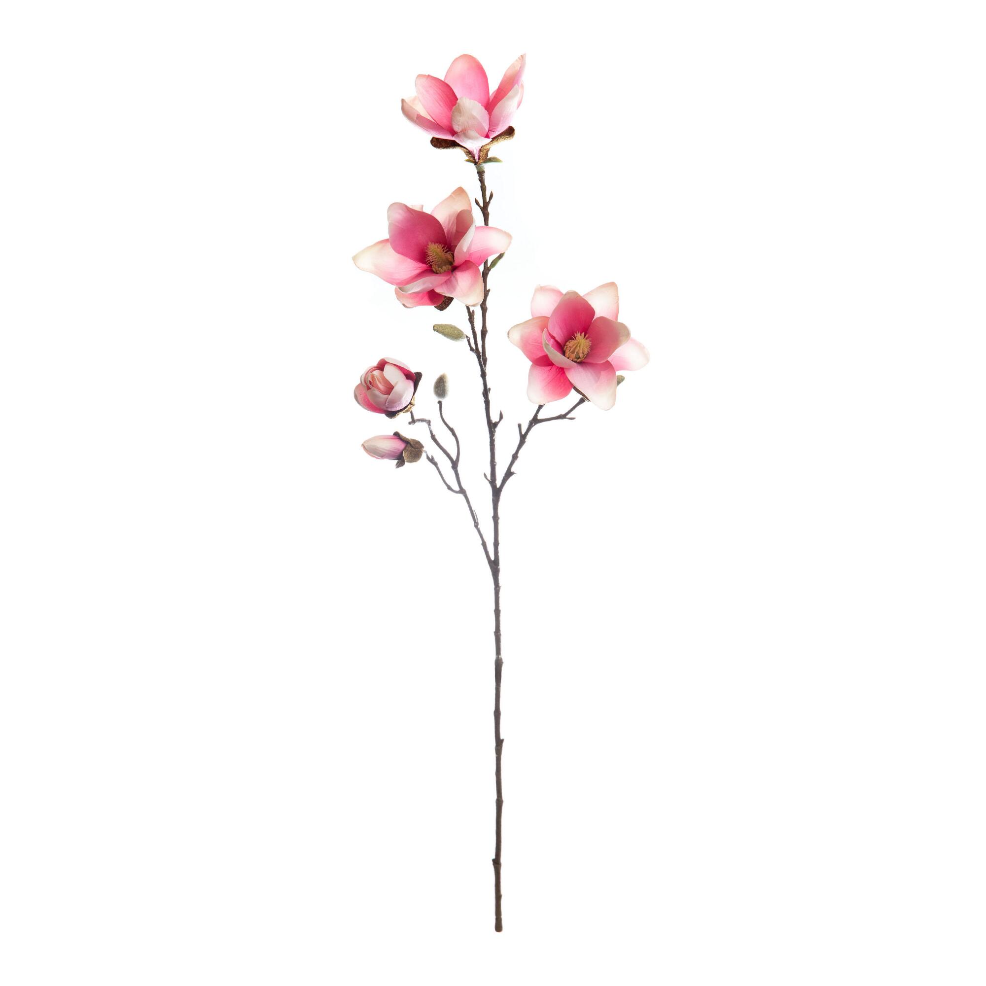 Faux Pink Magnolia Stem - Plastic by World Market