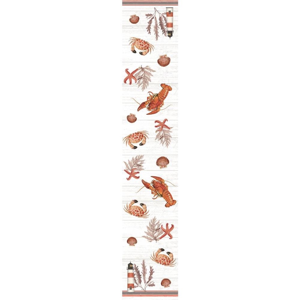 Laural Home Seafood Shack Table Runner 13 x 72 Polyester in Orange | SESH1372TR