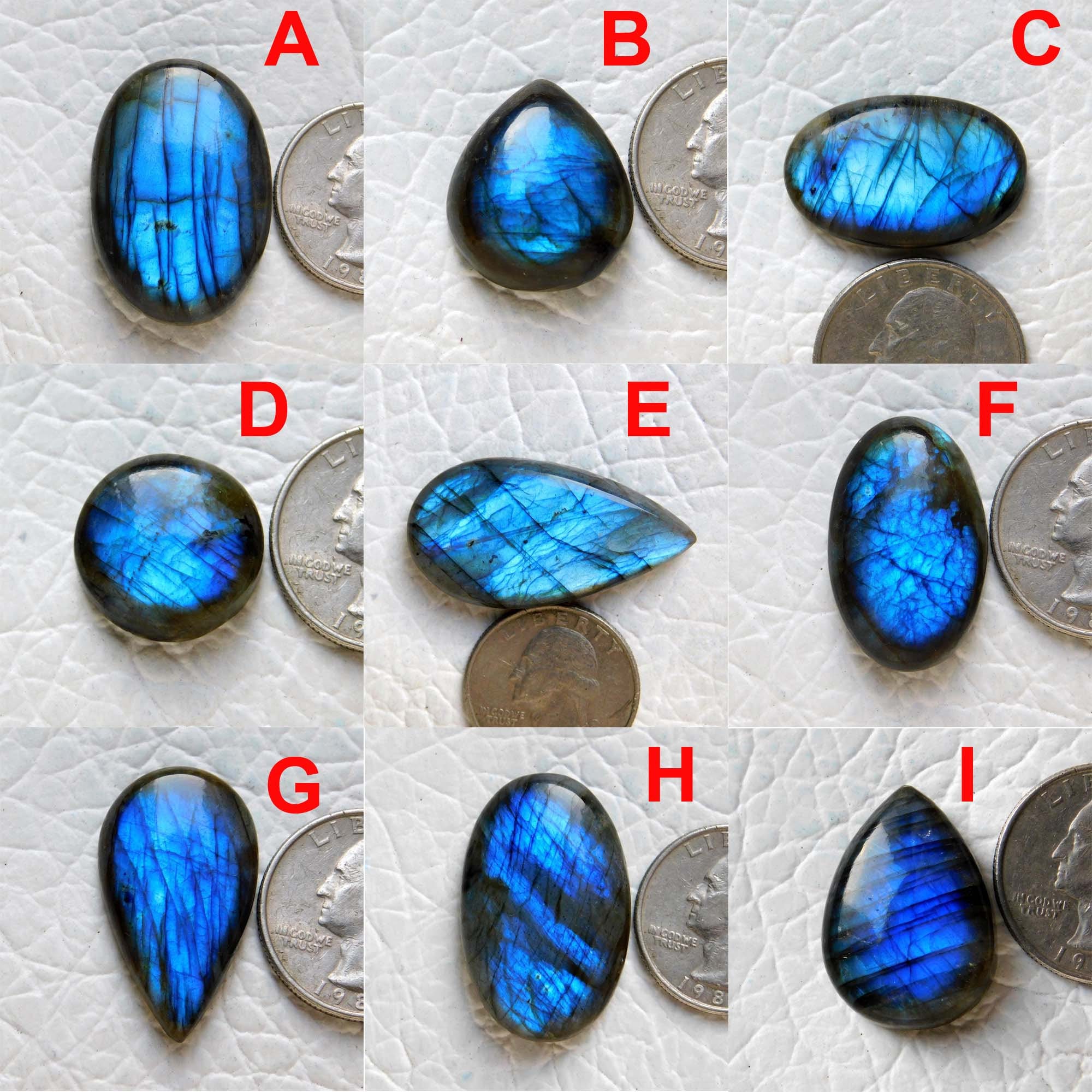 Blue Labradorite Cabochon Lot Aaa Quality Ring Pendant Artisan, Macrame Jewelry Supplies Labradorite Gemstone Stone