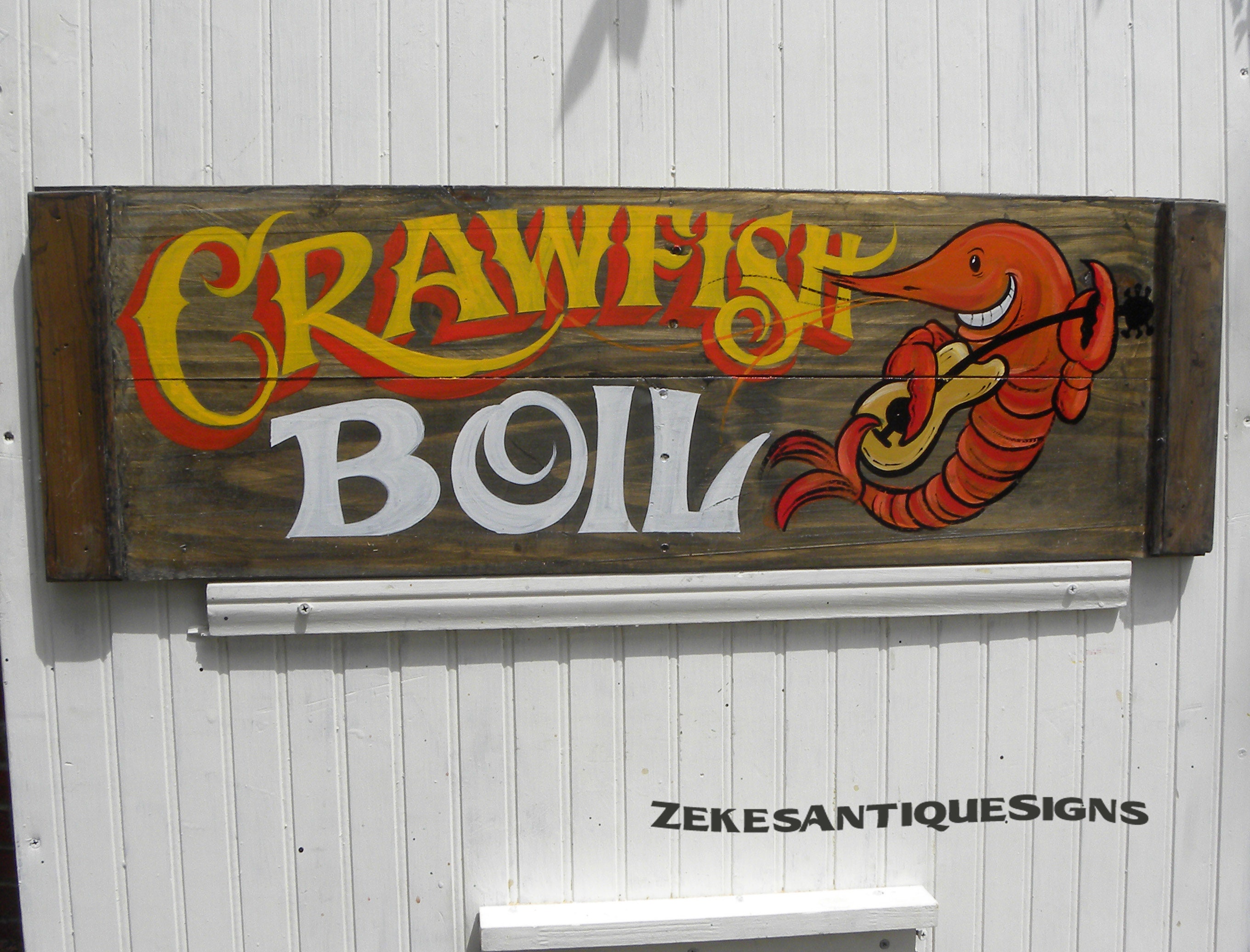 Crawfish Boil Seafood Sign An Original Hand Painted Wooden Sign