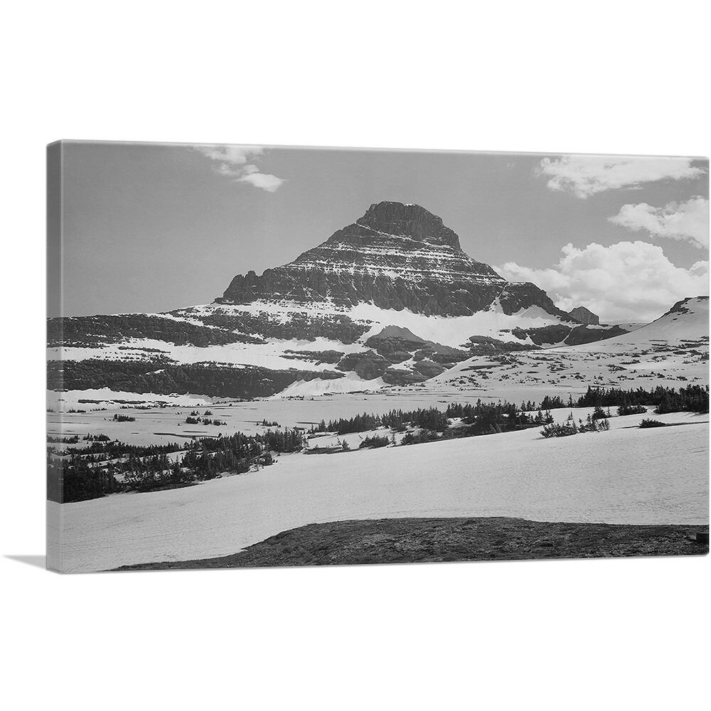 Artcanvas Mountains - From Logan Pass Glacier National Park Montana Black & White Photography Canvas Art Print