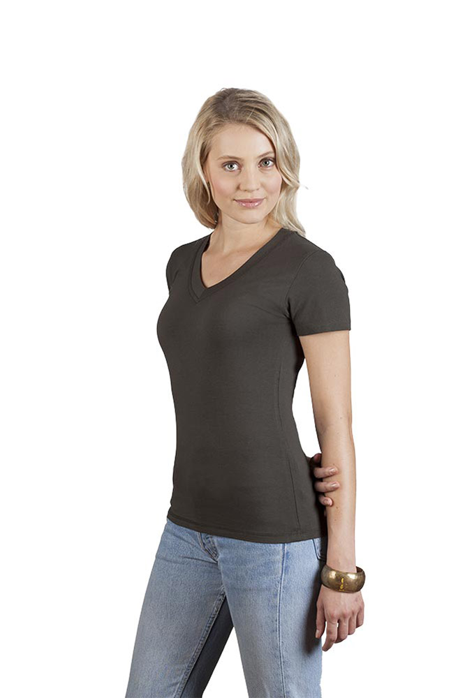 Wellness V-Ausschnitt T-Shirt Damen Sale, Khaki, XL