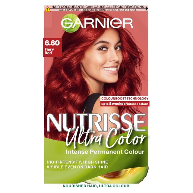 Garnier Nutrisse Ultra-Colour 6.60 Fiery Red Permanent Hair Dye