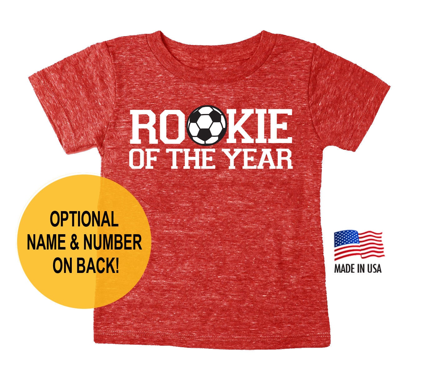 Rookie Of The Year Soccer Tri Blend Toddler Birthday T-Shirt - Boy & Girl Tee