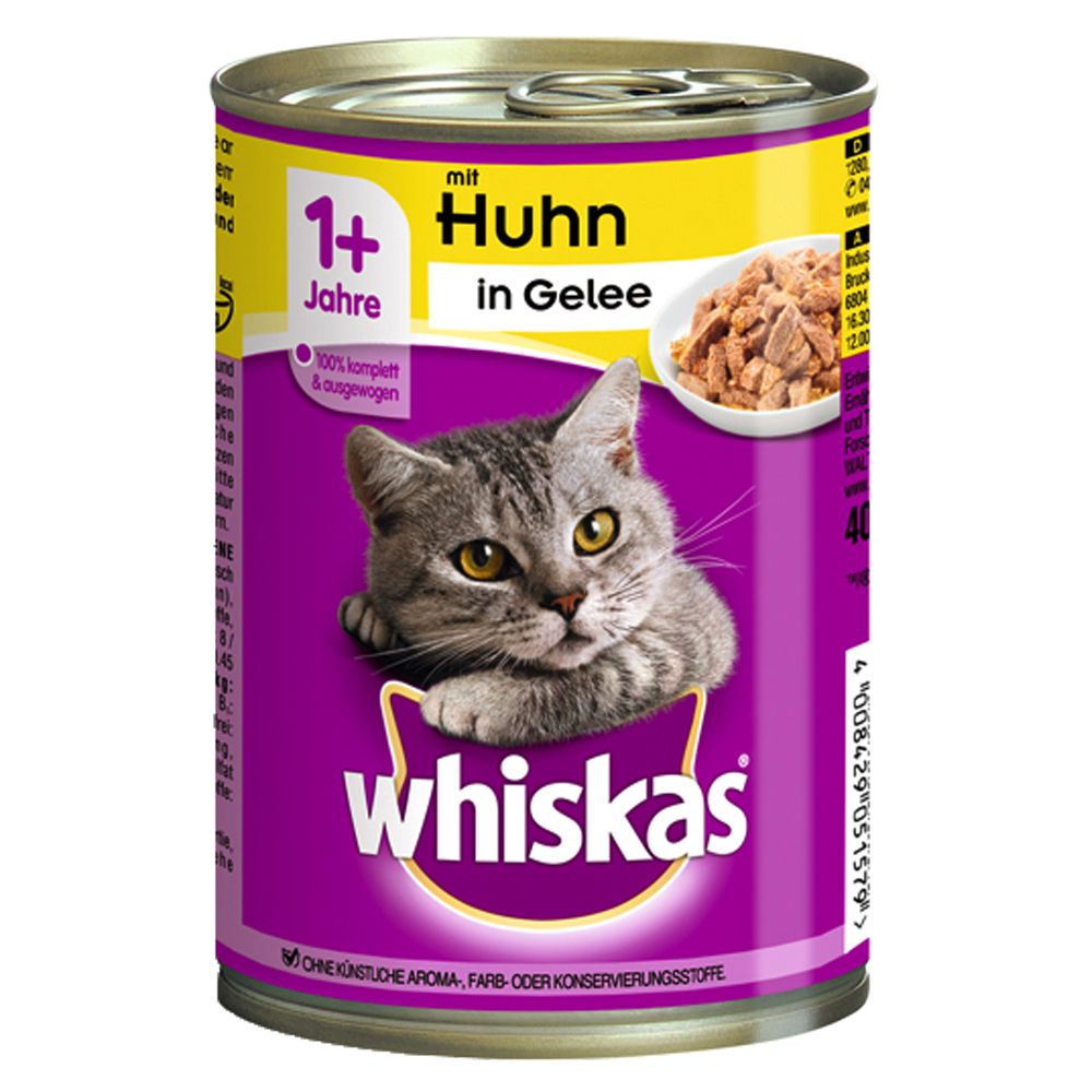 Whiskas 1+ Cans 12 x 390g - Chicken in Jelly