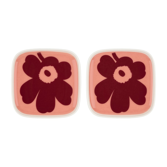 Osta Marimekko Unikko lautanen 10x10 cm 2-pakkaus valkoinen-rosa-punainen  netistÃ¤ 