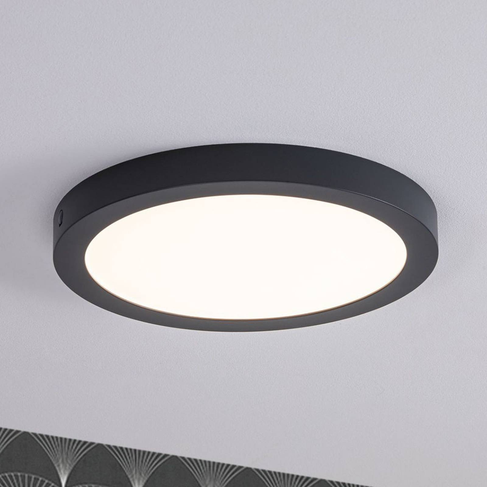 Paulmann-LED-paneeli Abia, pyöreä, tummanharmaa