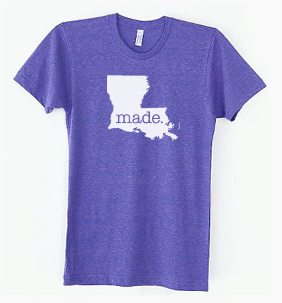 Louisiana La Made Tri Blend Track T-Shirt - Unisex Tee Shirts Size S M L Xl