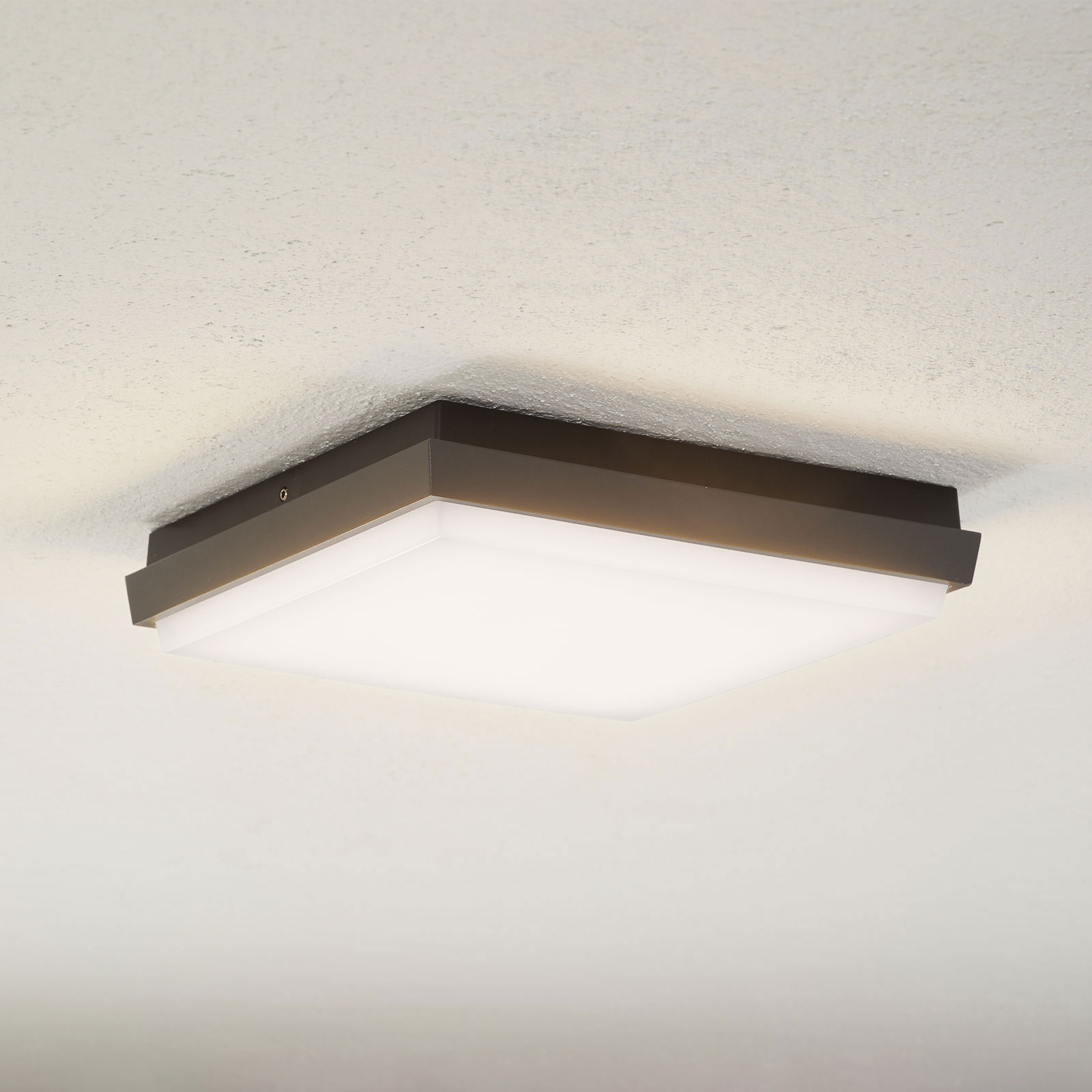 Lucande Amra -LED-ulkokattovalo, kulmikas 24 cm