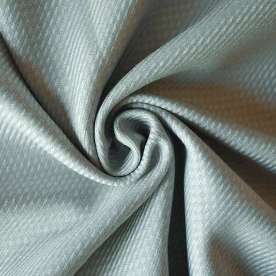 Pearl Gray Wool Blend Twill Suiting, Fabric By The Yard