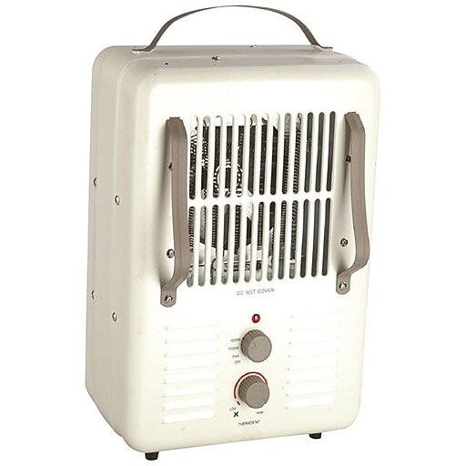 World Marketing Comfort Glow Milkhouse Electric Heater With 3-prong Grounded Cord, Cream/Chocolate
