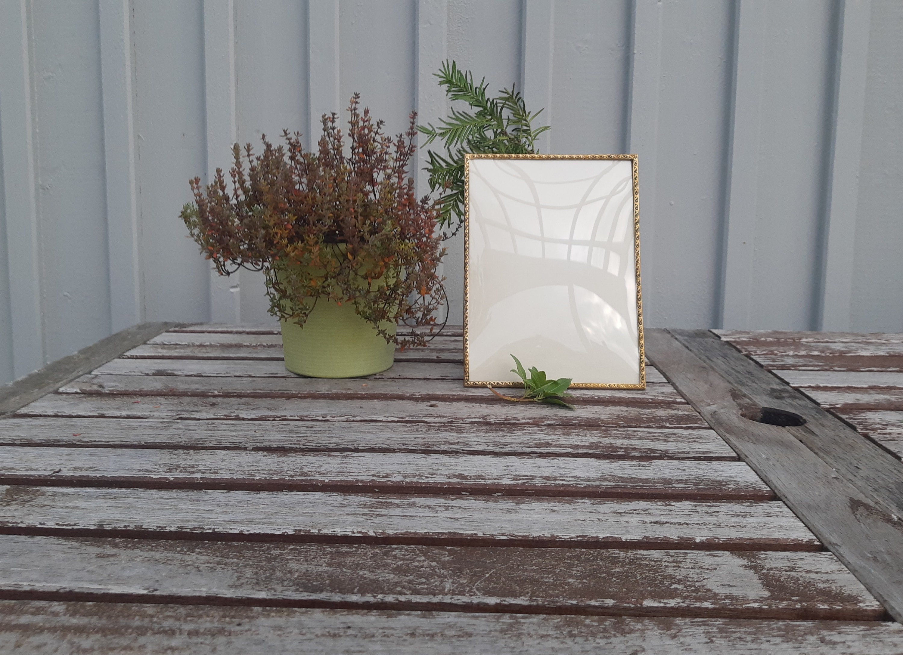 Golden Scandinavian Photo Frame With Convex Glass