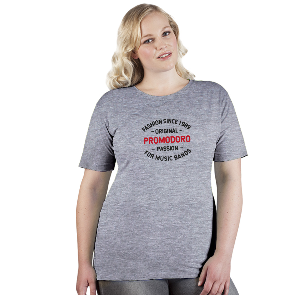 Print "promodoro passion" Premium T-Shirt Plus Size Damen, Sportgrau, XXXL