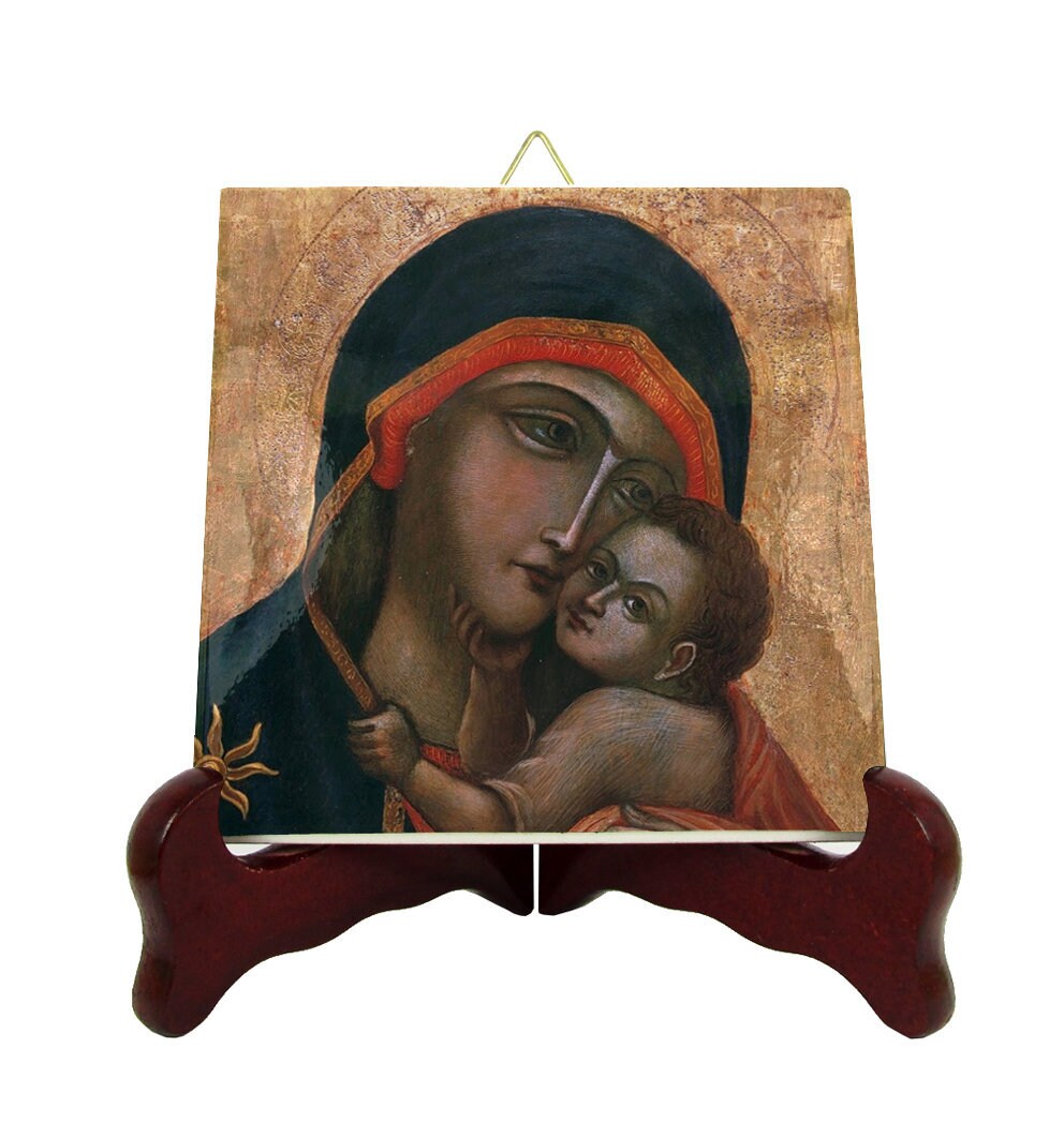 Our Lady Of Carmel - Religious Icon On Tile Madonna Del Carmine Napoli Virgin & Child Catholic Carmelites