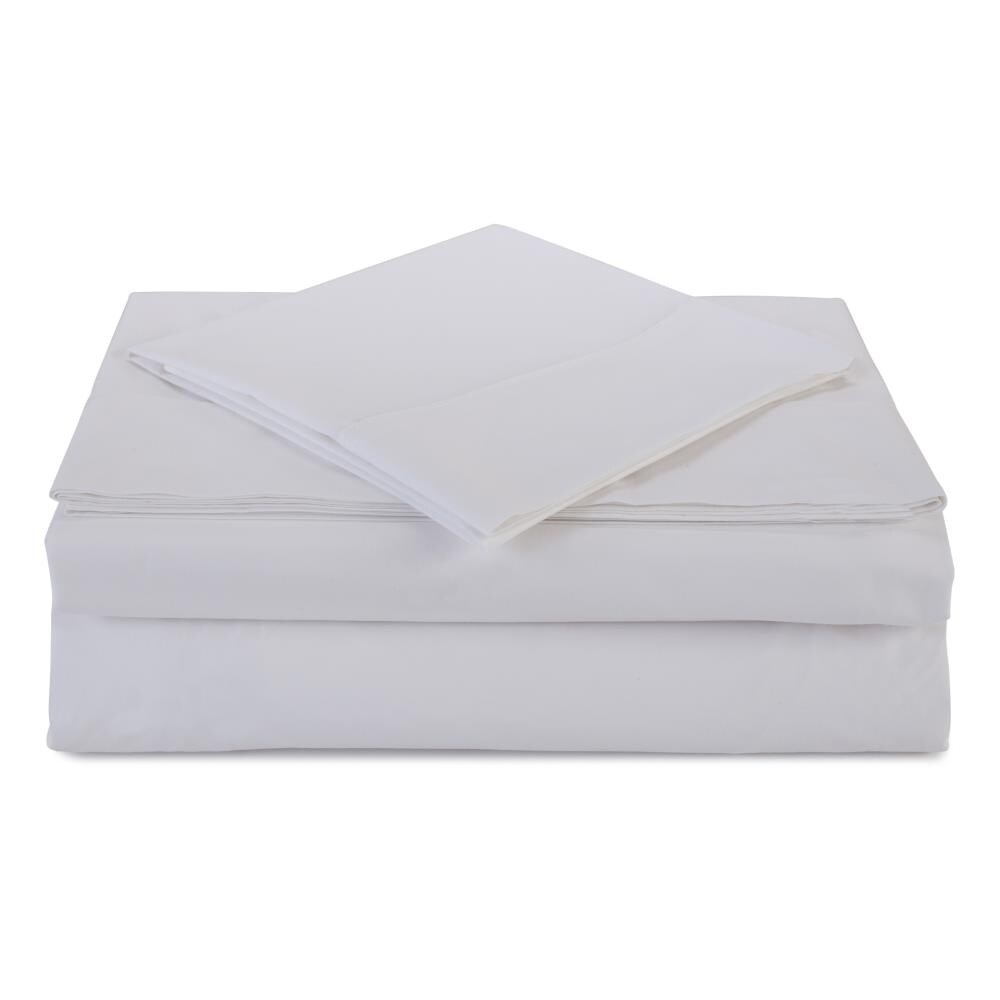 WestPoint Home Atelier Martex Percale Sheet Twin Cotton Blend Bed Sheet in White | 028828369475