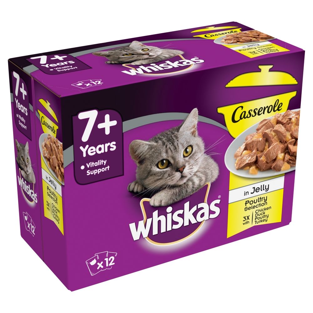 Whiskas 7+ Senior Casserole Poultry Selection in Jelly - Saver Pack: 96 x 85g