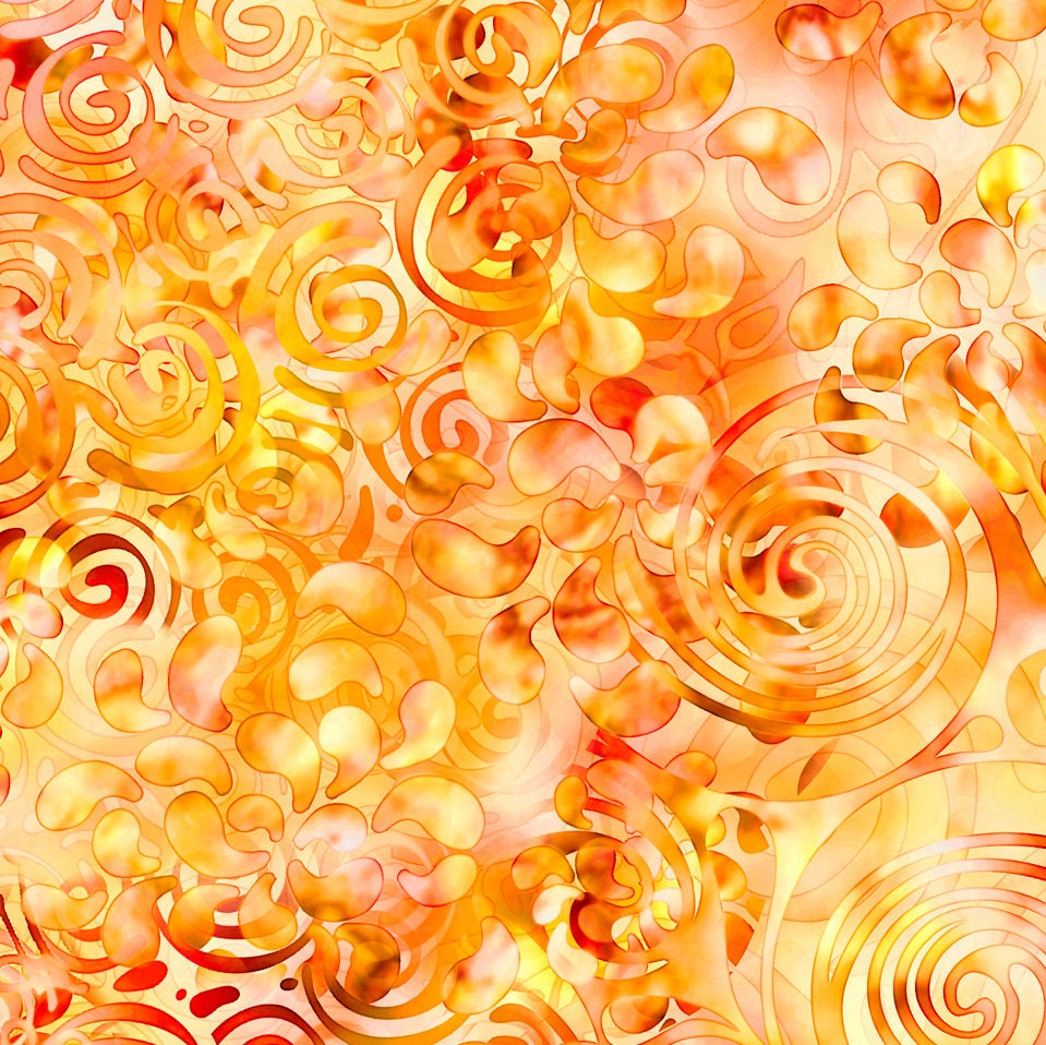 Swirling Texture Ombre Blender in Orange From Effervescence Collection By Dan Morris For Qt Fabrics - 100% Cotton You Choose The Cut