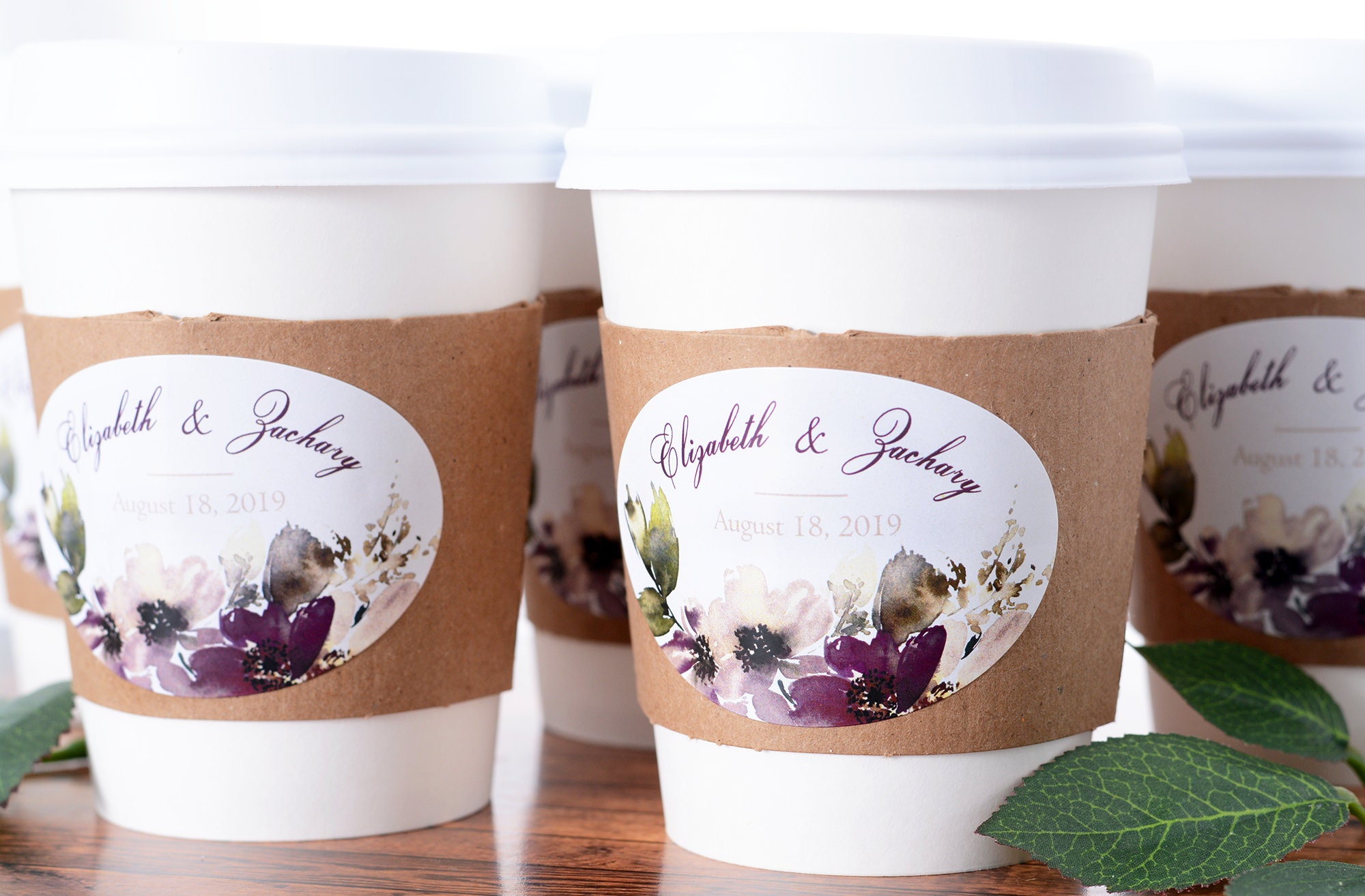 Wedding Coffee Cups - Bar Hot Chocolate Beverage Supplies Labels Cup Sleeves #wdicf-279