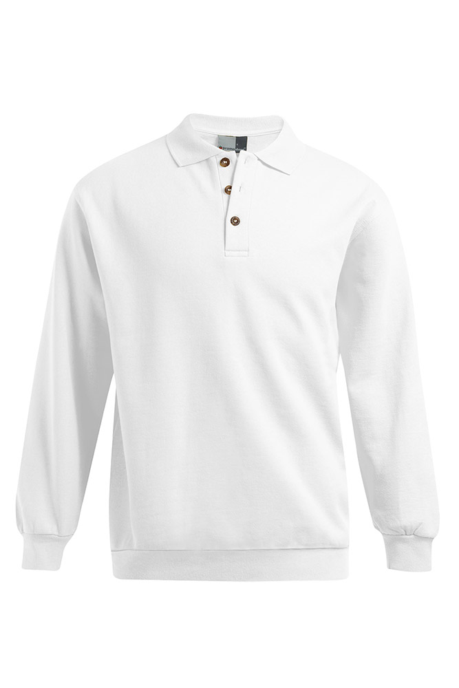 Polo-Sweatshirt Plus Size Herren Sale, Weiß, XXXL