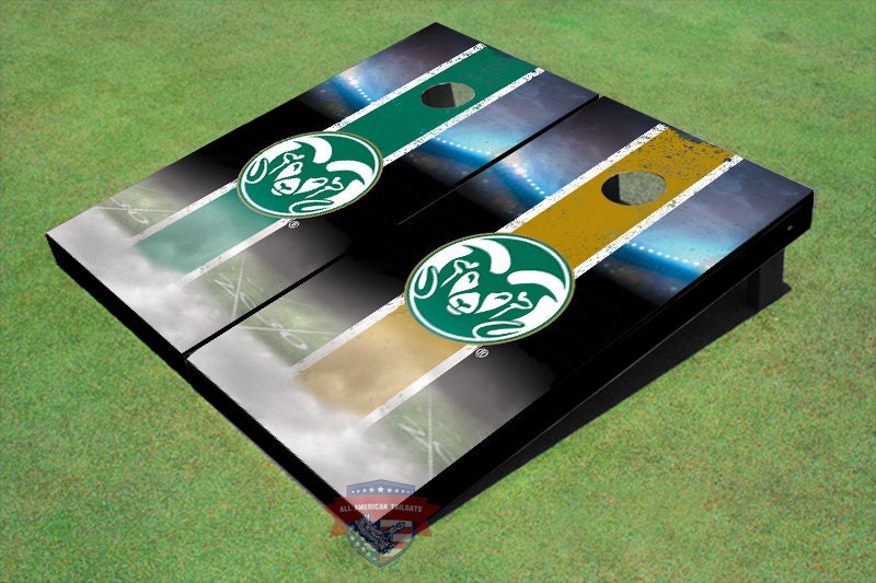 Corn Hole Ncaa Colorado State University Rams Logo Field Long Strip Alternating Graphic Cornhole Boards