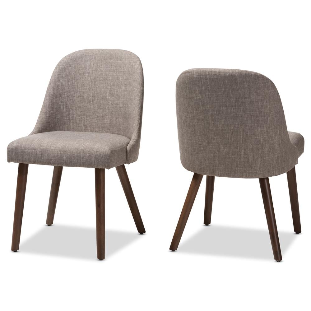 Baxton Studio Set of 2 Cody Contemporary/Modern Polyester/Polyester Blend Upholstered Dining Side Chair (Composite Frame) in Gray | 144-2PC-7943-LW