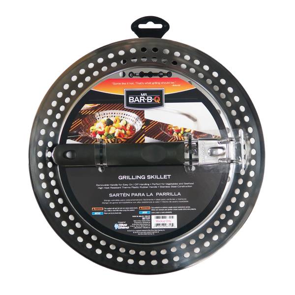 MR. BAR-B-Q Stainless Skillet With Thermo Plastic Rubber Removable Handle