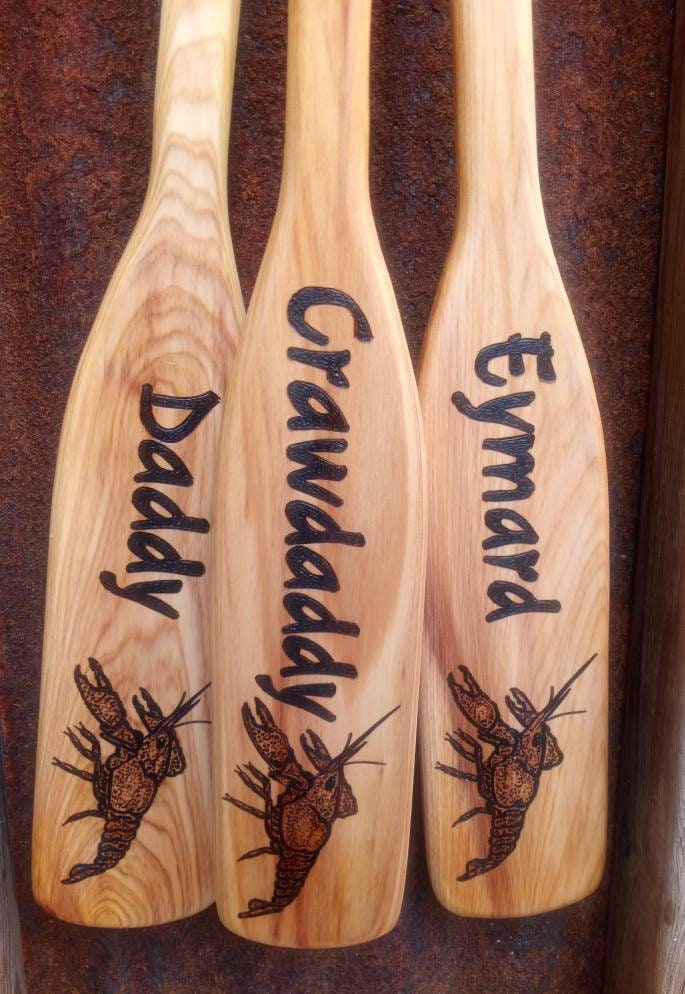 Hand Crafted Cypress Crawfish Boiling Stirring Seafood Paddles Personalized & Decorative Useable