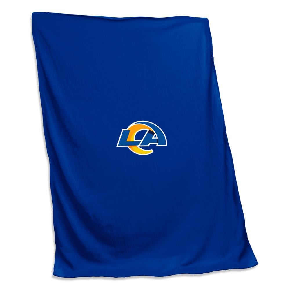 Logo Brands Los Angeles Rams Sweatshirt Blanket Blue 60-in x 80-in Polyester Blanket | 629-74
