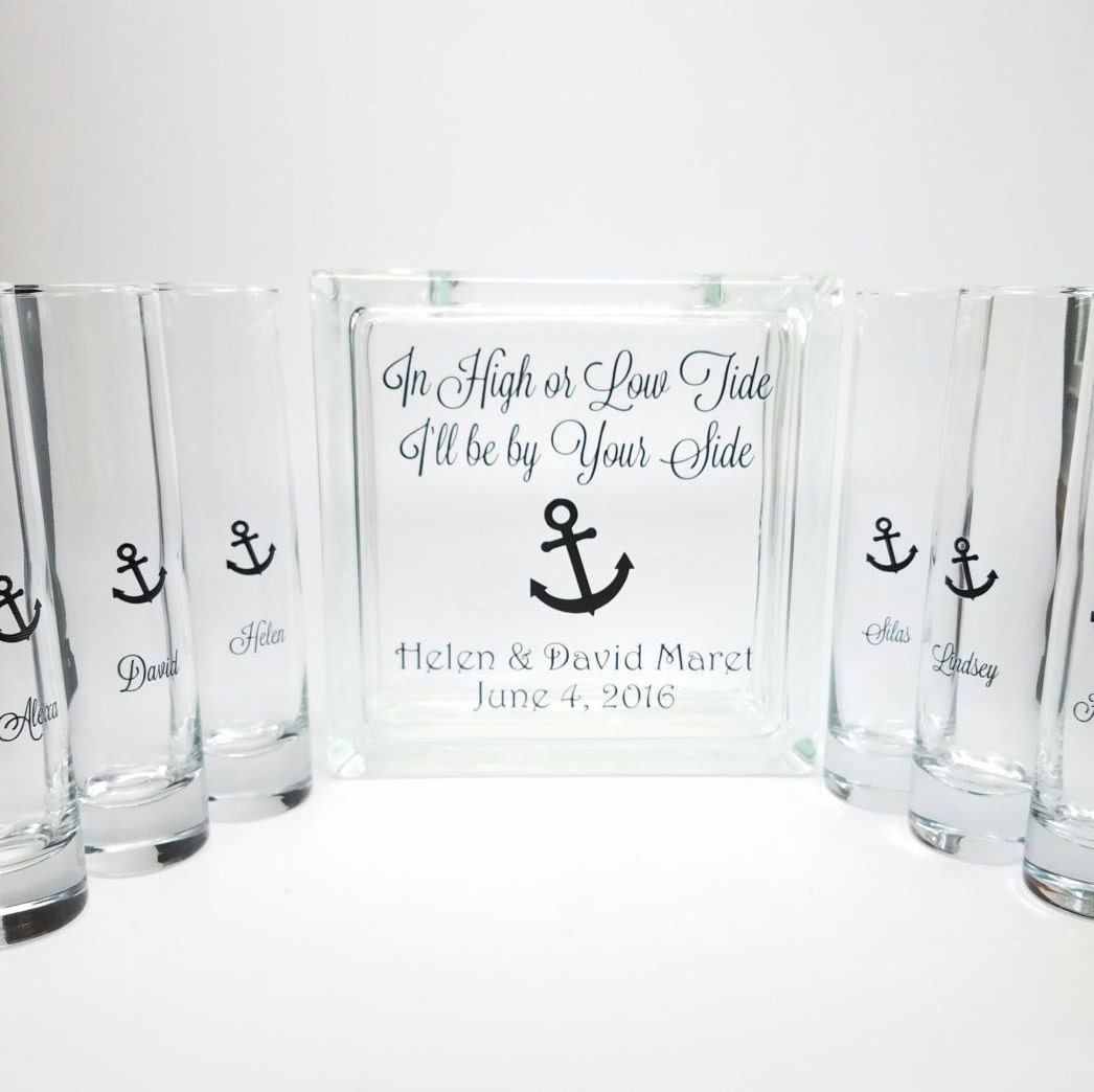 Blended Family Sand Ceremony Set, Unity Candle Alternative, in High Or Low Tide, Beach Wedding Decor, Nautical Theme