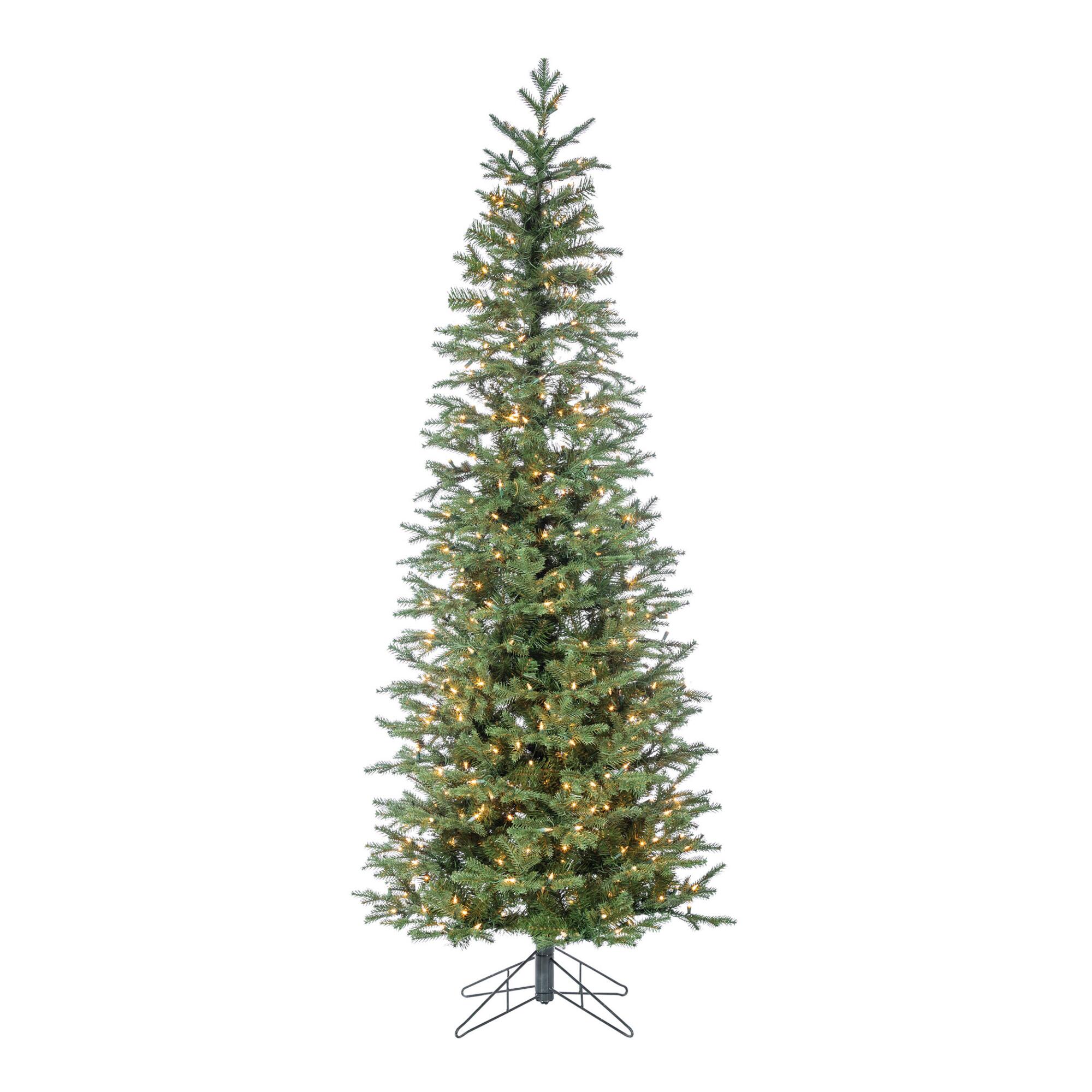 Narrow Pre Lit LED Artificial Natural Cut Jackson Pine Tree: Green by World Market